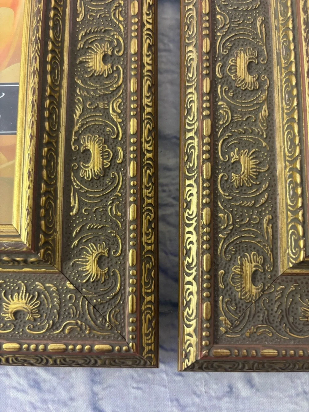 Gold Ornate Picture Frames  Holds 5x7 (frame 9x11) Green Tree Gallery Set Of 2